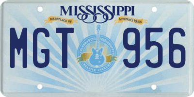 MS license plate MGT956