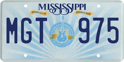 MS license plate MGT975