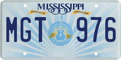 MS license plate MGT976