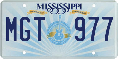 MS license plate MGT977