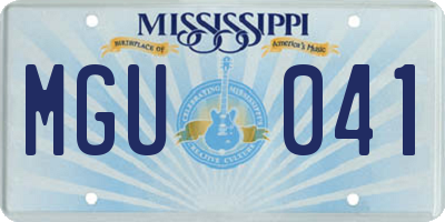 MS license plate MGU041