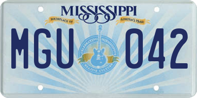 MS license plate MGU042