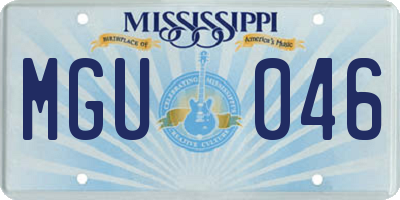 MS license plate MGU046