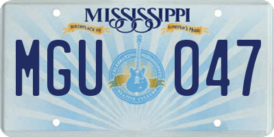 MS license plate MGU047