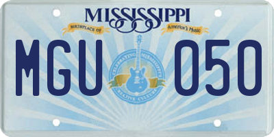 MS license plate MGU050
