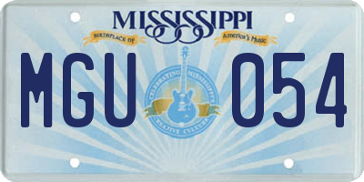 MS license plate MGU054
