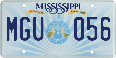 MS license plate MGU056