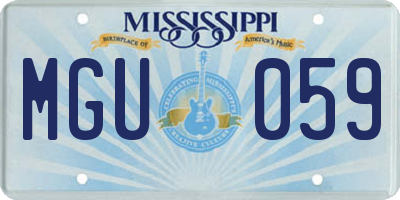 MS license plate MGU059