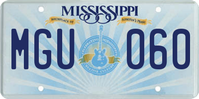 MS license plate MGU060