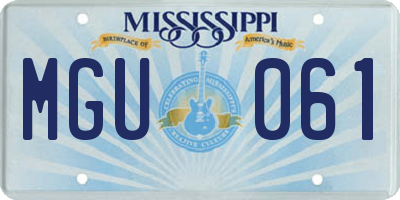 MS license plate MGU061