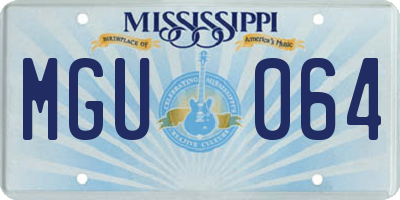 MS license plate MGU064