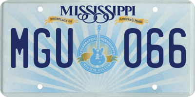 MS license plate MGU066