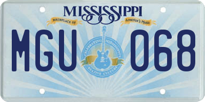 MS license plate MGU068
