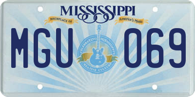 MS license plate MGU069