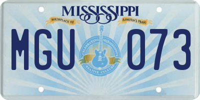 MS license plate MGU073