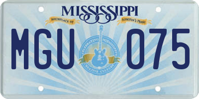 MS license plate MGU075