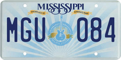 MS license plate MGU084