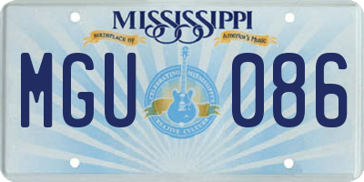 MS license plate MGU086