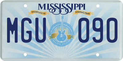 MS license plate MGU090