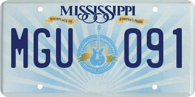 MS license plate MGU091