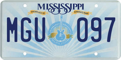 MS license plate MGU097