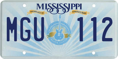 MS license plate MGU112