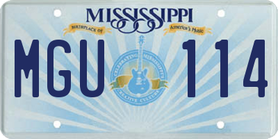 MS license plate MGU114