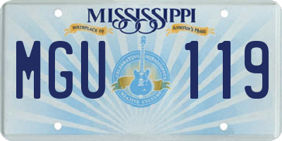 MS license plate MGU119