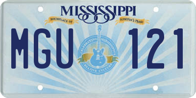 MS license plate MGU121