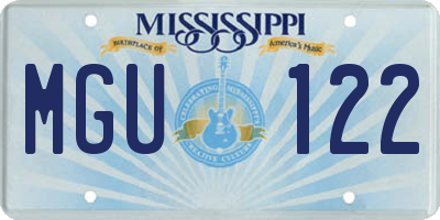 MS license plate MGU122