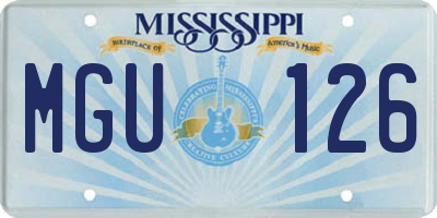 MS license plate MGU126