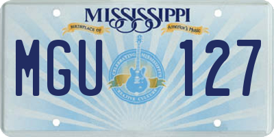 MS license plate MGU127