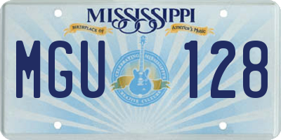 MS license plate MGU128