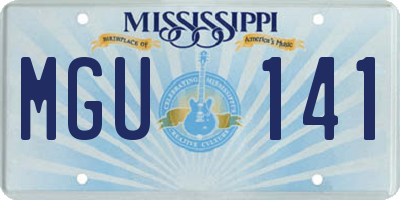 MS license plate MGU141