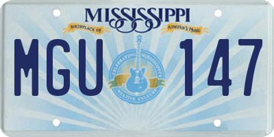 MS license plate MGU147