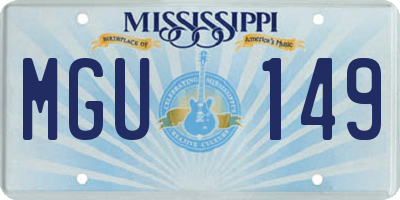 MS license plate MGU149