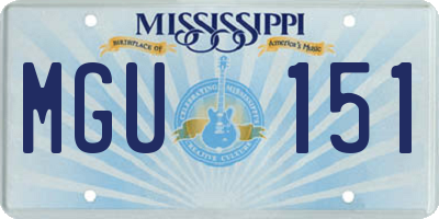 MS license plate MGU151