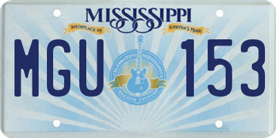 MS license plate MGU153