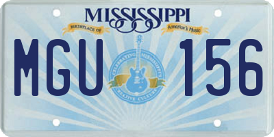 MS license plate MGU156