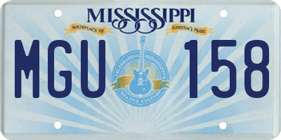 MS license plate MGU158