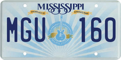 MS license plate MGU160