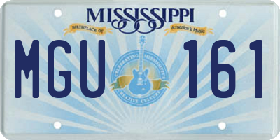 MS license plate MGU161