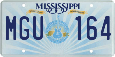 MS license plate MGU164