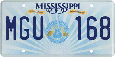 MS license plate MGU168