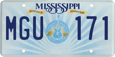 MS license plate MGU171