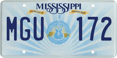 MS license plate MGU172