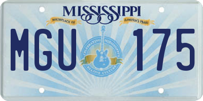 MS license plate MGU175