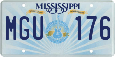 MS license plate MGU176