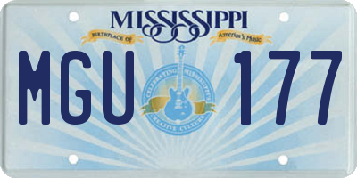 MS license plate MGU177