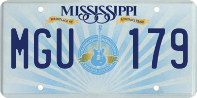 MS license plate MGU179